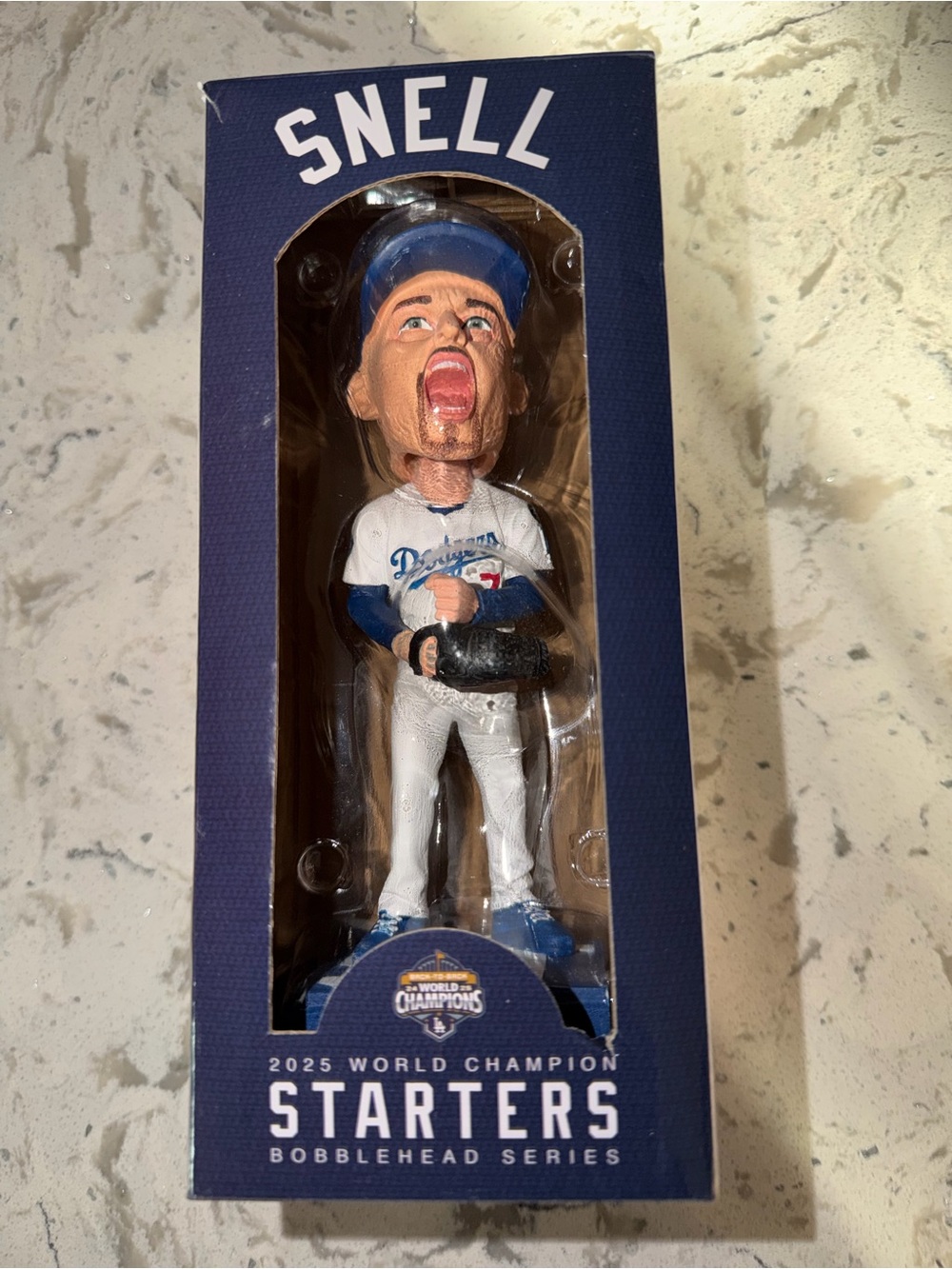 Snell Blue & White Starter Bobblehead - 2025 World Champion